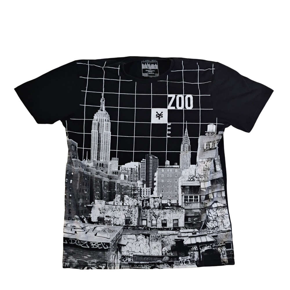 Zoo York Unbreakable‎ NYC Skyline Graphic Tee Black L Urban Streetwear